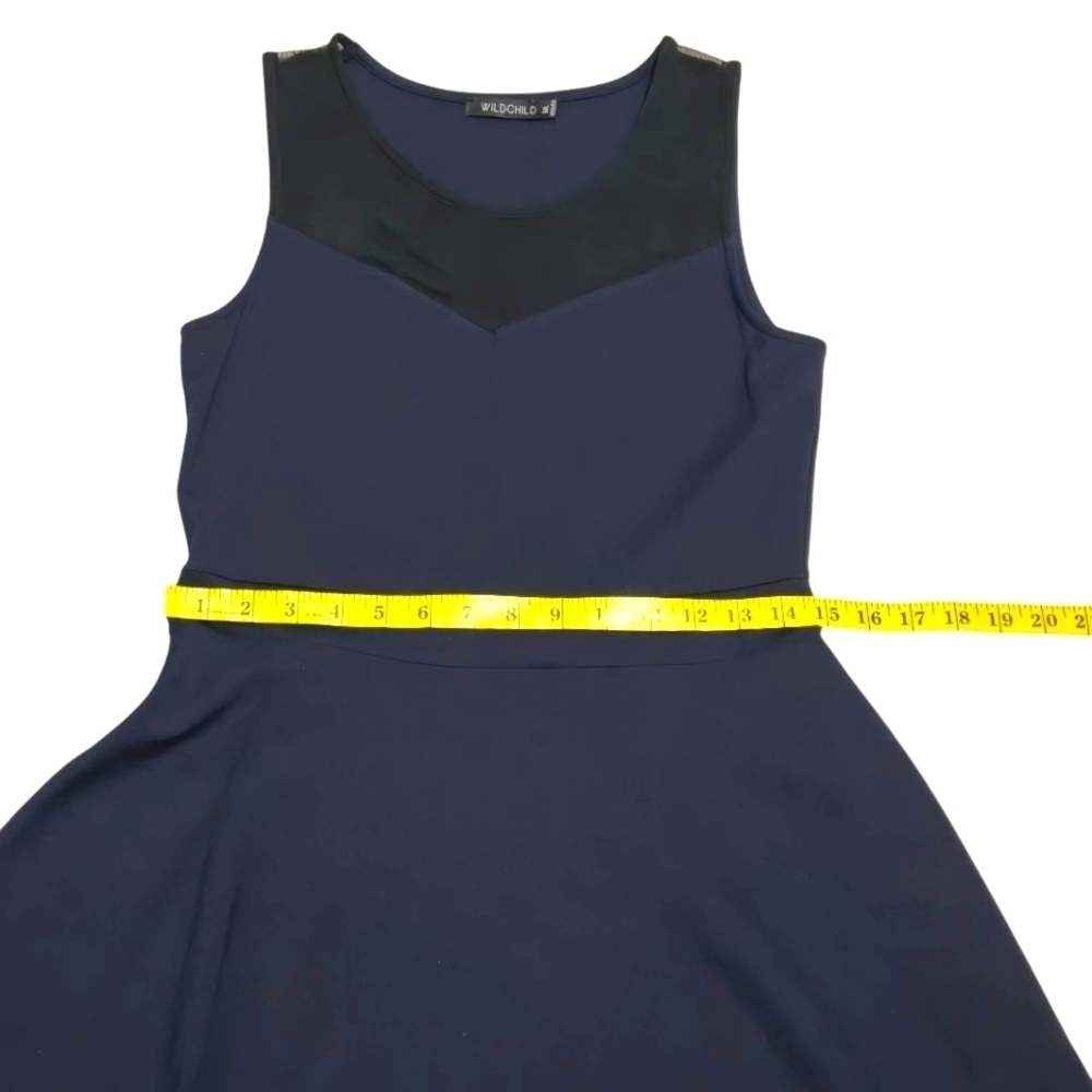 Wildchild Twik Stretchy Navy Blue Sleeveless Mini Dress - Picture 6 of 9
